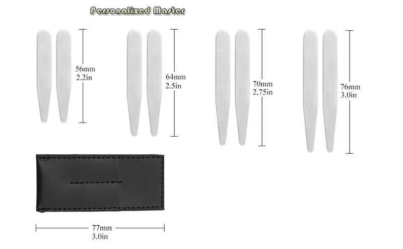 Индивидуальный мастер заказной воротник из нержавеющей стали остается для мужчин платье рубашка жесткости в кожаный чехол держатель бумажник набор