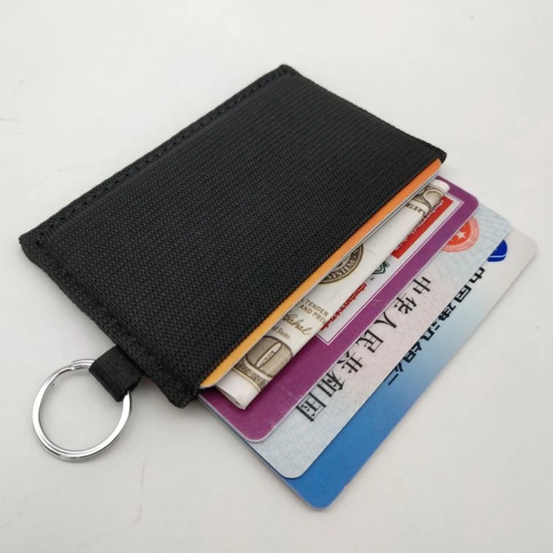 Минималистичный тонкий эластичный кредитный держатель для карт ультратонкий кошелёк для банковских карт передний карман мужской бизнес-держатель для карт с кольцом для ключей