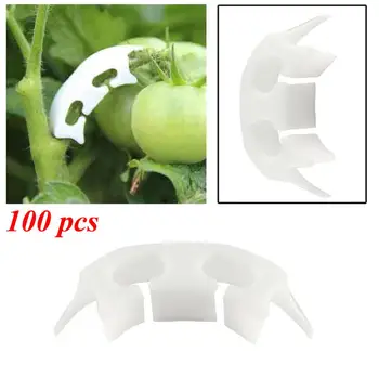 

100pcs Plastic plant clips anti-bending tomatoes Branch Fixing garden fruit Vine Connects Supporting Plant Stems Grow Upright