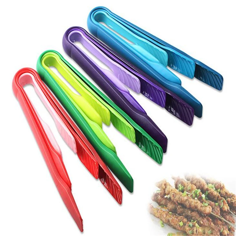 

3Pcs/Set Plastic Salad Buffet Clamp Food Tong Cake Bread Serving Clamps Barbecue BBQ Cooking Grilling Frying Kitchen Utensils