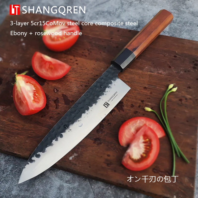 Японские ножи шеф-повара Kiritsuke кухонные инструменты ручной работы деревянная
