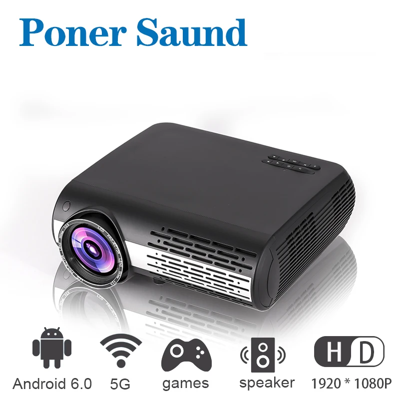 Poner Saund M2S светодиодный мини проектор WiFi Android для смартфона видео Bluetooth 4K 1920x1080P Full HD