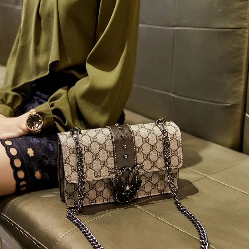 

Bag Women's 2019 New Style Fashion Spring And Summer Shoulder Europe And America Cross Border Shoulder Bag Women's Chain Square