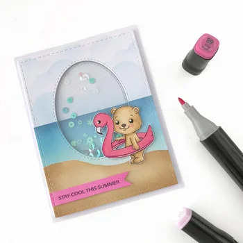 

Clear Stamps for Scrapbooking Stay Cool Summer Swimming Ring Rubber Stamp Silicone Seals Craft Stencil Album Card Making Sheet