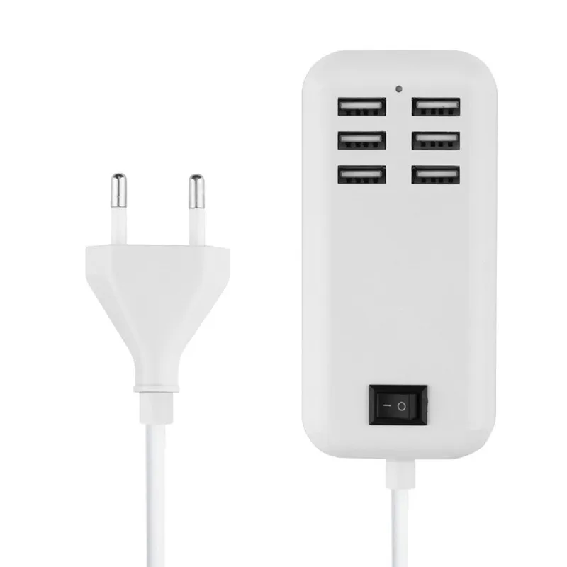 Зарядное устройство 5 В/3 А, 6 usb-портов, штепсельная вилка стандарта ЕС/США, зарядное устройство USB для телефона, несколько настенных умных зарядных устройств, адаптер быстрой зарядки для всех смартфонов