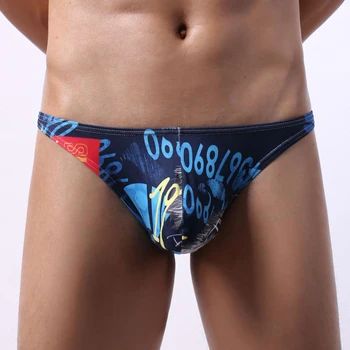 

Men's Sexy Seamless Print Underpants Breathable Pouch Briefs Low Rise Underwear Printed Trendy Men's Briefs Low Waist Sexy