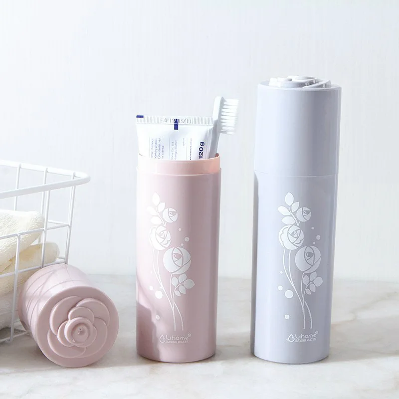 

Country Style Portable Round Toothbrush Storage Box Case Student Travel Toothbrush Toothpaste Storage Box Bathroom Accessories