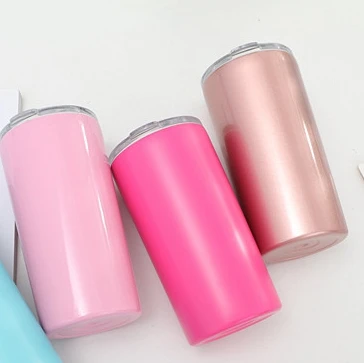 

2pcs/lot 12oz Tumbler Cups Vacuum Insulated Mugs Stainless Steel Coffee Cup Double Wall Thermos Travel Flask Mug with clear