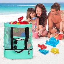 Mesh Beach Tote Bag With Detachable Beach Cooler Picnic Bag With Side Pocket & Insulation Compartment For Outdoor Ланч Бокс