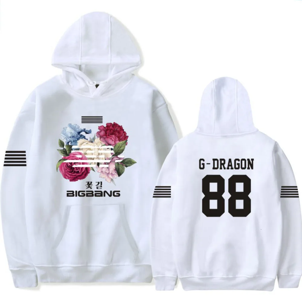 KPOP Bigbang G DRAGON Харадзюку цветок дорога Толстовка для женщин и мужчин Мода бигбанг