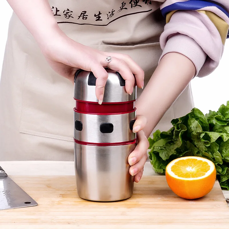 

Powerful Stainless Steel Orange Juicer Portable Manual Lid Rotation Citrus Juicer Lemon Orange Tangerine Juice Squeezer