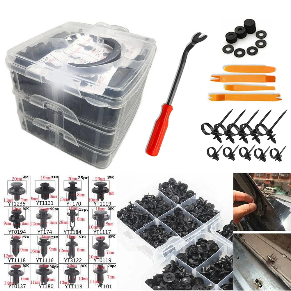 

620pcs Fastener Clip Body Tools Sound-proof Cotton 16 sizes Assortment
