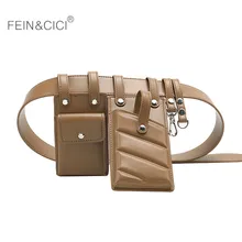 Waist bag belt bag Fanny Pack women female leather quality mobile phone card bag new black green khaki red color