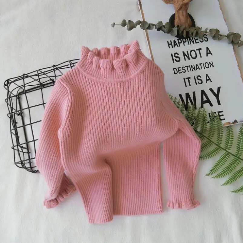 Свитер с длинными рукавами для маленьких девочек; сезон осень-зима; вязаные топы; детский пуловер; свитера; зимняя одежда для маленьких девочек; JW4986