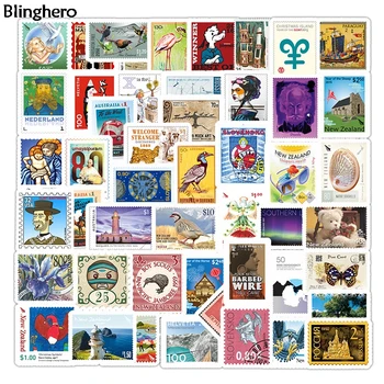 

20sets/lot Blinghero 50pcs/set Stamps Decals Waterproof Luggage Laptop Phone Sticker Decorative Scrapbooking Stickers BH0535