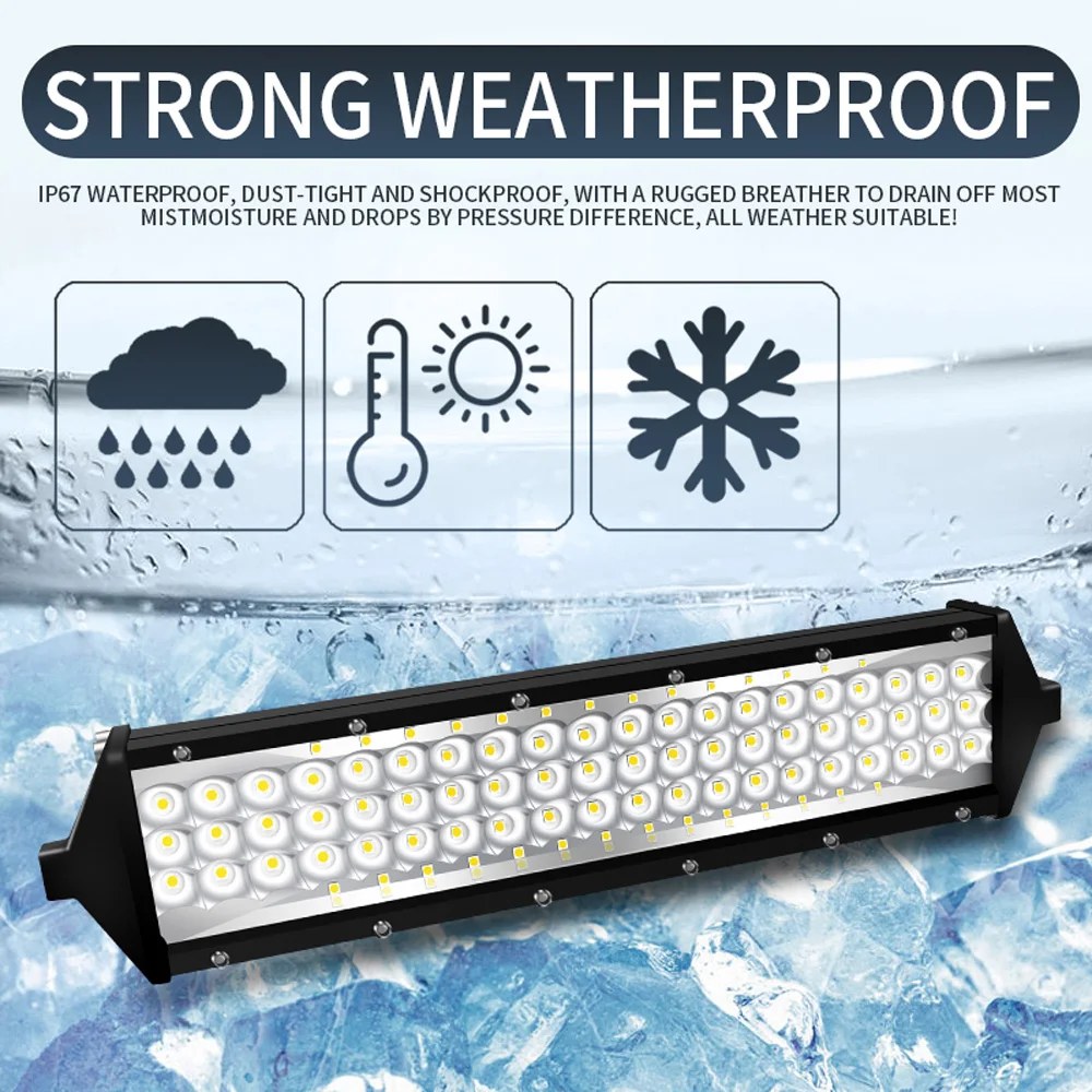 12 дюймов 9 V-30 V 264W фары для автомобилей SUV внедорожный 88-LEDs рабочий светильник бар комбинированный прожектор луч 6000 К ATV ковшом размером 4х4 рабочий светильник