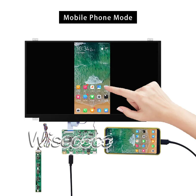Wisecoco 15,6 дюймов 1920x1080 FHD ips ЖК-экран сенсорный дисплей HDMI EDP 40 Pin type C привод плата HDR динамик Earpho мобильный телефон