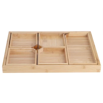 

Household Bamboo Fruit Dessert Food Serving Plate Multi-function Tea Cup Tray Tableware Home Decoration Crafts