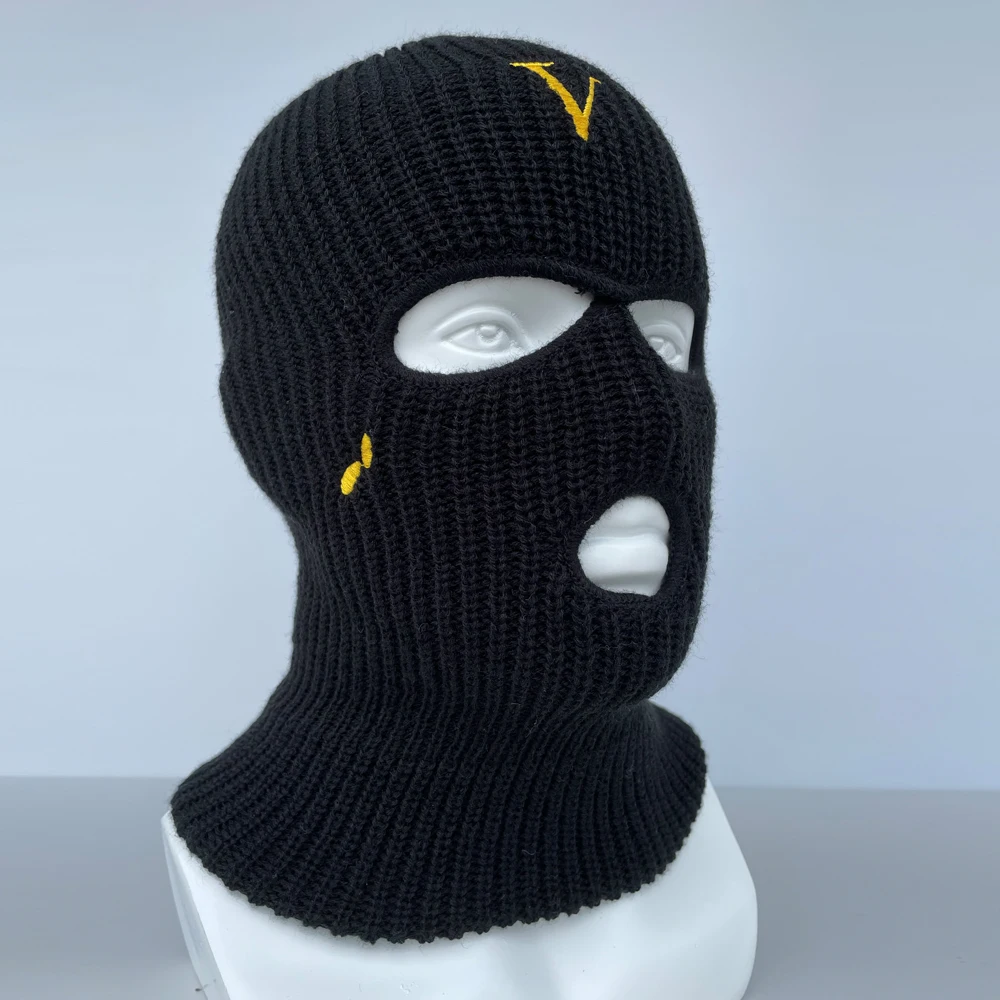 beanie cap 2022 Newest Limited Embroidery V-Style Balaclava 3-hole Ski Mask Tactical Full Face Mask Party Winter Hat Outdoor Sports CS new era skully beanie