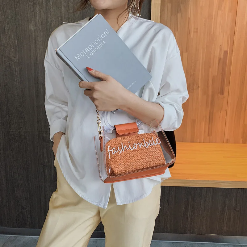 JIULIN New 2019 transparent portable chain bag fashion shoulder Messenger | Багаж и сумки