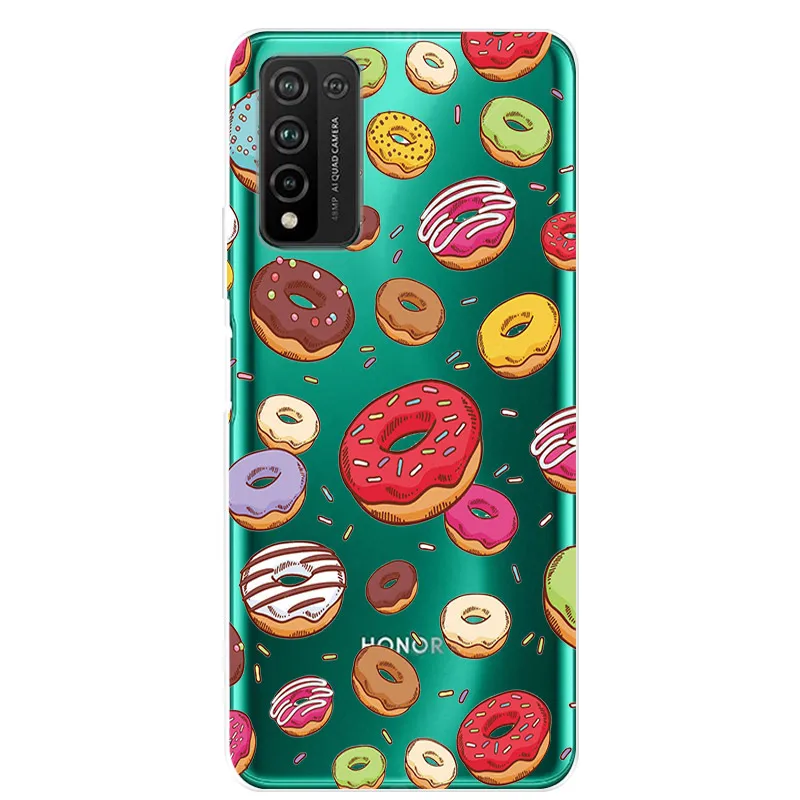 Floral Design Transparent Soft TPU Phone Case - Cute Silicone Cover for Huawei Honor 10X Lite