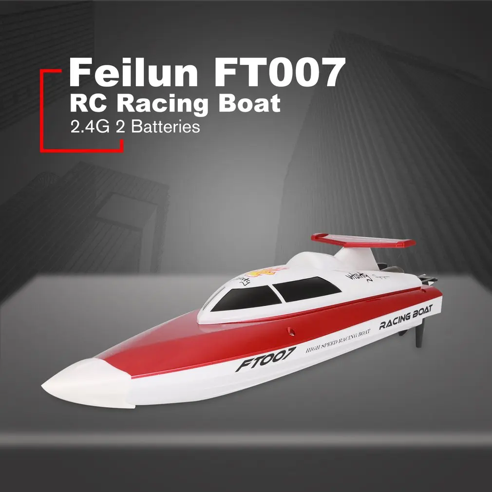 Feilun FT007 2,4G 4CH водяное охлаждение RC гоночная лодка 20 км/ч супер скоростная лодка на радиоуправлении Игрушка лодки с дистанционным управлением с 2 батареями