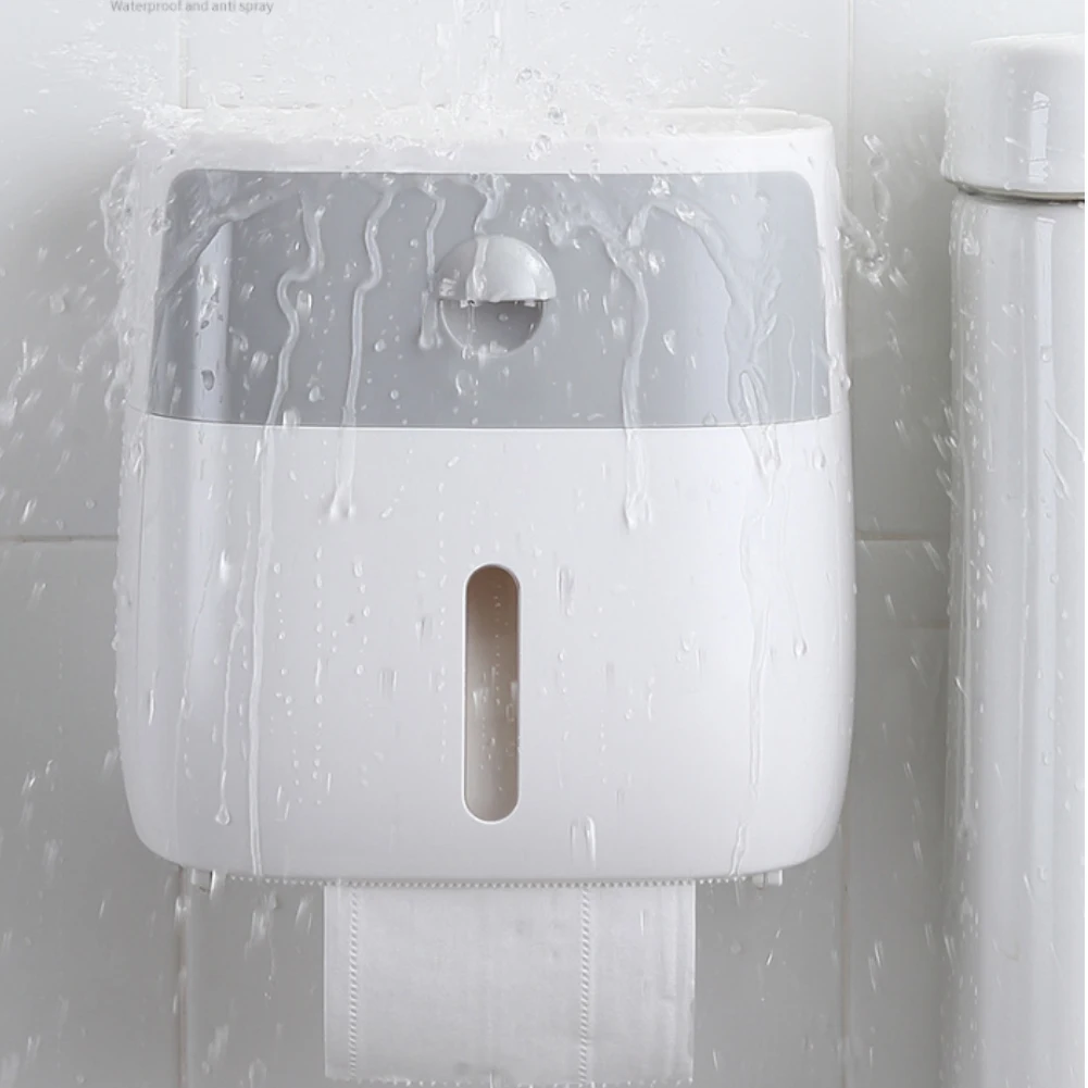 Многофункциональный настенный держатель для туалетной бумаги водонепроницаемый двухэтажный прочный лоток коробка для хранения самоклеящийся ящик для ванной комнаты