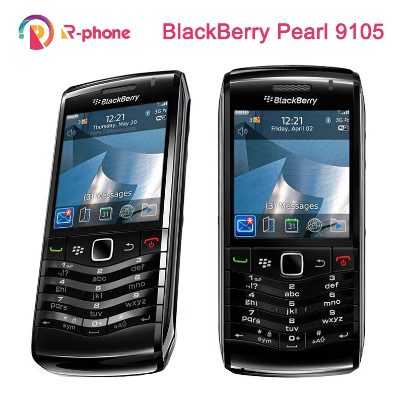 Оригинальный BlackBerry Pearl 9105 Мобильный телефон 3G GSM WiFi смартфон четырехдиапазонный