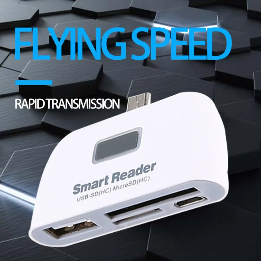 4 в 1 Otg/tf/sd считыватель смарт-карт с микро Usb зарядным портом для телефона, планшета, ПК, устройство для чтения карт памяти