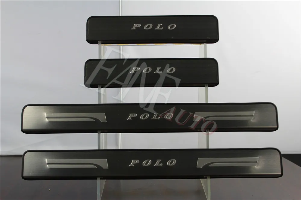 Stainless Steel Led Door Sill Scuff Plate Guard Sills Protector Trim For Volkswagen VW POLO 2009