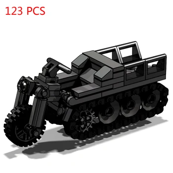 

hot lepining military WW2 technic Germany army Half-track motorcycle vehicles war weapons figures moc model bricks Blocks toys