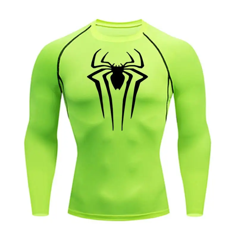 Комплекты термобелья с человеком-пауком, мужское зимнее стрейчевое мужское флисовое термобелье, мужское теплое кальсоны, одежда для фитнеса - Цвет: shirts