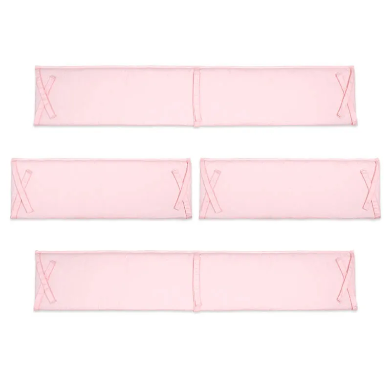 pink 4 шт. детская кроватка защитная подушка для новорожденных Bebe Cot бампер безопасности малыша матрац для детской коляски забор - Цвет: pink
