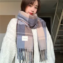 

Plaid Scarf for Women Autumn And Winter Korean Style Couple Warm Shawl Scarves for Ladies Tourism Wraps Bib Unisex Muffler