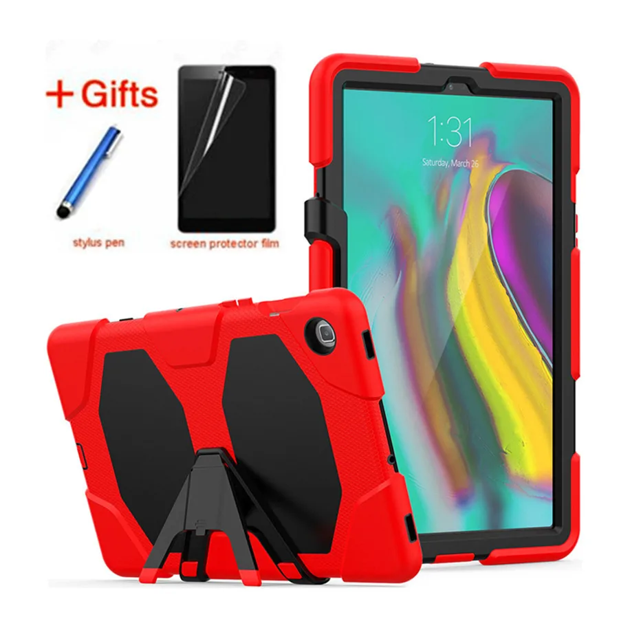 

Tab S5e 10.5 2019 Funda Tablet Shockproof Hard Cover Military Heavy Duty Silicone Rugged Stand Case for Samsung T720 SM-T725