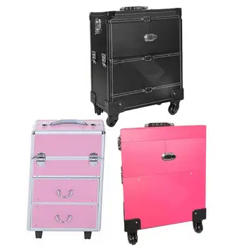 

Portable Large Capacity Makeup Case Professional Aluminum Cosmetic Make Up Suitcase For Dresser Makeup Artist Tools