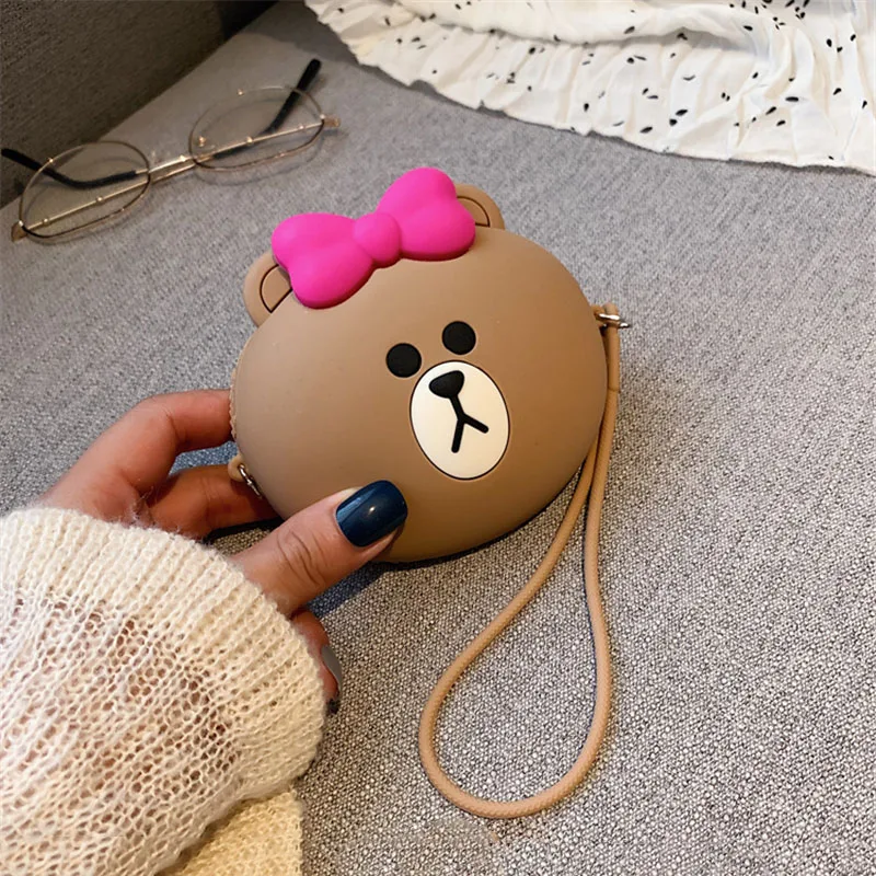 AA08 Женский кошелек для девочек Kawaii, Мультяшные Кошельки для монет, силиконовая коробка для хранения косметики, сумка для монет, кошелек, детские подарочные наушники, SD, TF карты, сумка - Цвет: AA08