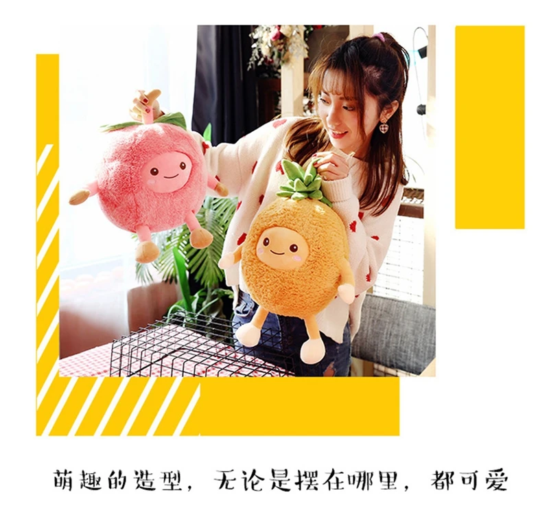 Плюшевые подушки розовые игрушки для детей милые ананас Peluche фрукты детские игрушки Kawaii забавные плюшевые игрушки детские мягкие фрукты плюшевые куклы