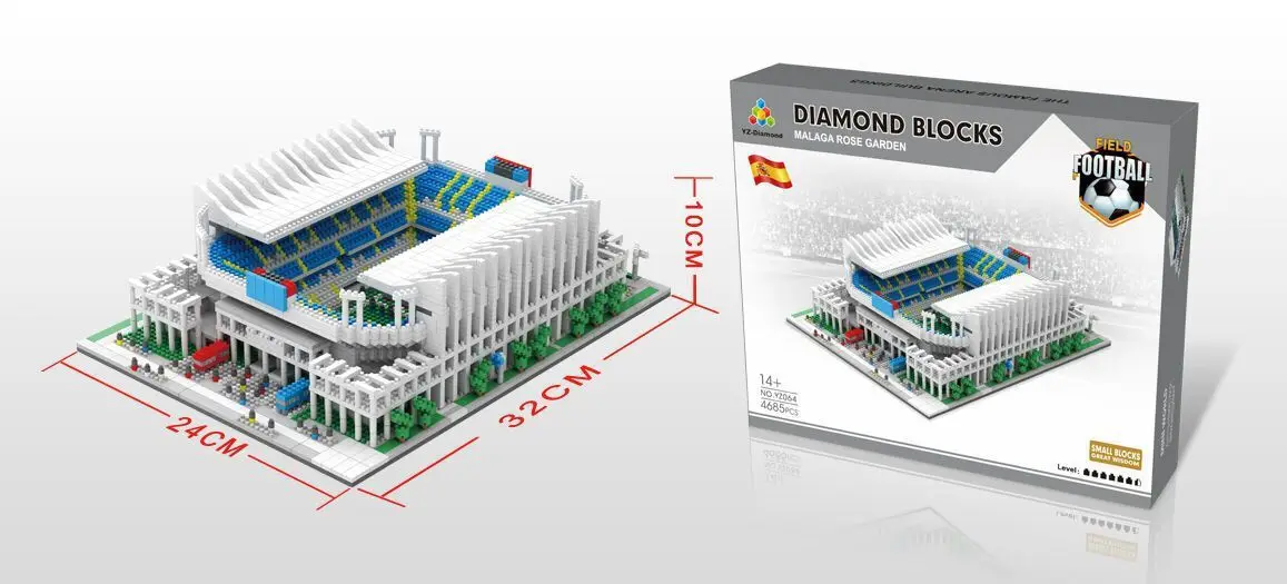 

YZ Weili Small Granule Educational Diamond Assembled Children DIY Toy Building Blocks 064 Portugal Football Field