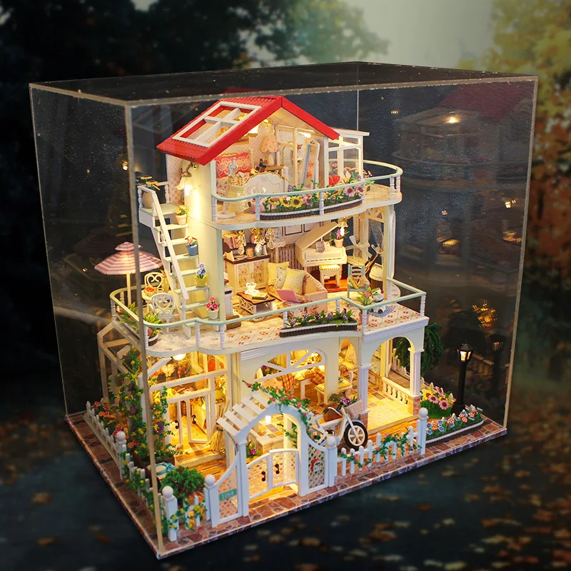 

[] 13845 Everlasting Hoomeda-diy DIY Small House with Cover Wooden Cabin