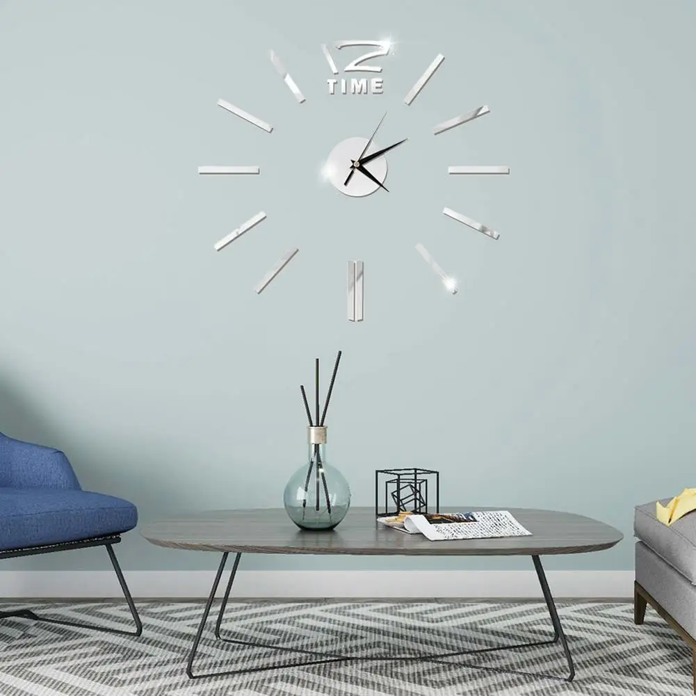 2021 Modern Design Mini DIY Large Wall-Clock Sticker Mute Digital 3D Wall Big Clock Living Room Home Office Decor Christmas Gift