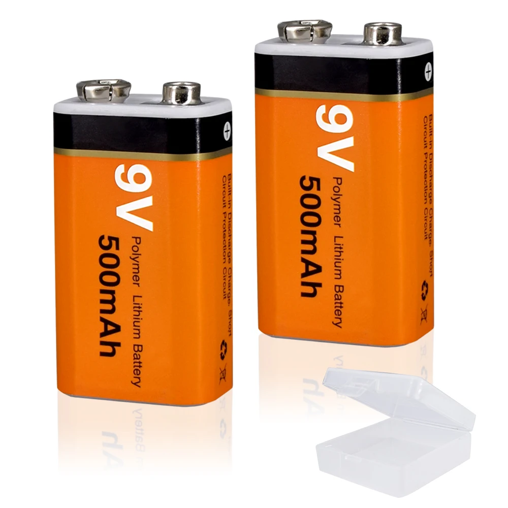 Batteria Ricaricabile 9V 6F22 Batteria Ricaricabile Agli Ioni Di Litio Agli Ioni Di Litio Da 500Mah Agli Ioni Di Litio 9V Per Microfono Telecomando Kt