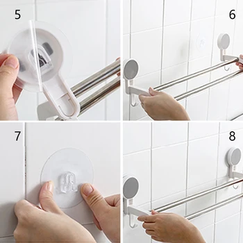 

Stainless Steel No Drilling Holder Home Supplies Casual Bathroom Storage Wall Mounted Double Pole Anti-rust Practical Towel Rack