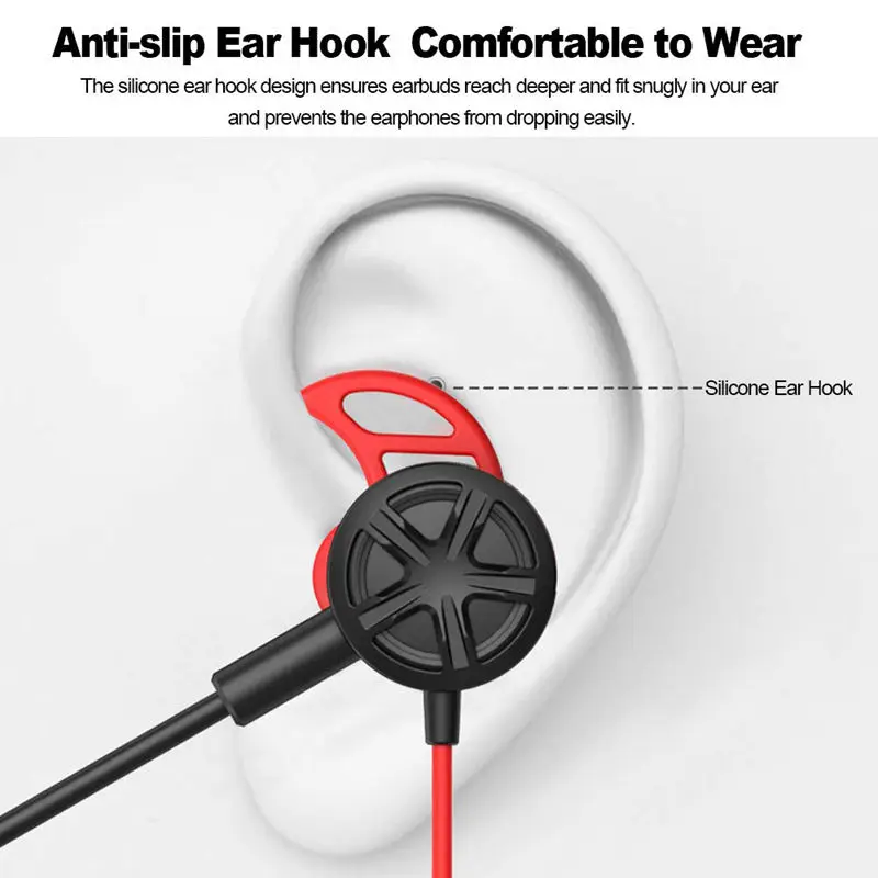 Gaming Headphones Earphones In Ear Earbuds Wired Headphones With Dual Mic Detachable Microphone Compatible With Smartphone