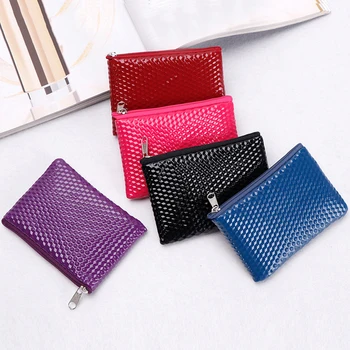 

1PC Women Coin Purse Leather Zipper Credit Card Holder Small Wallet Female Purses Headset Lipstick Storage Pouch Mini Money Bag