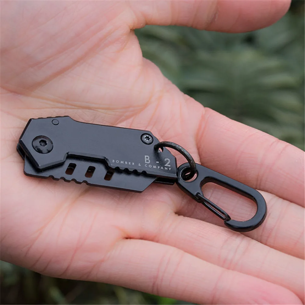 

B2 Bomber Nano Blade mini knife Swiss military knife bearing steel retired knife folding keychain Camping Outdoor Knife Tools