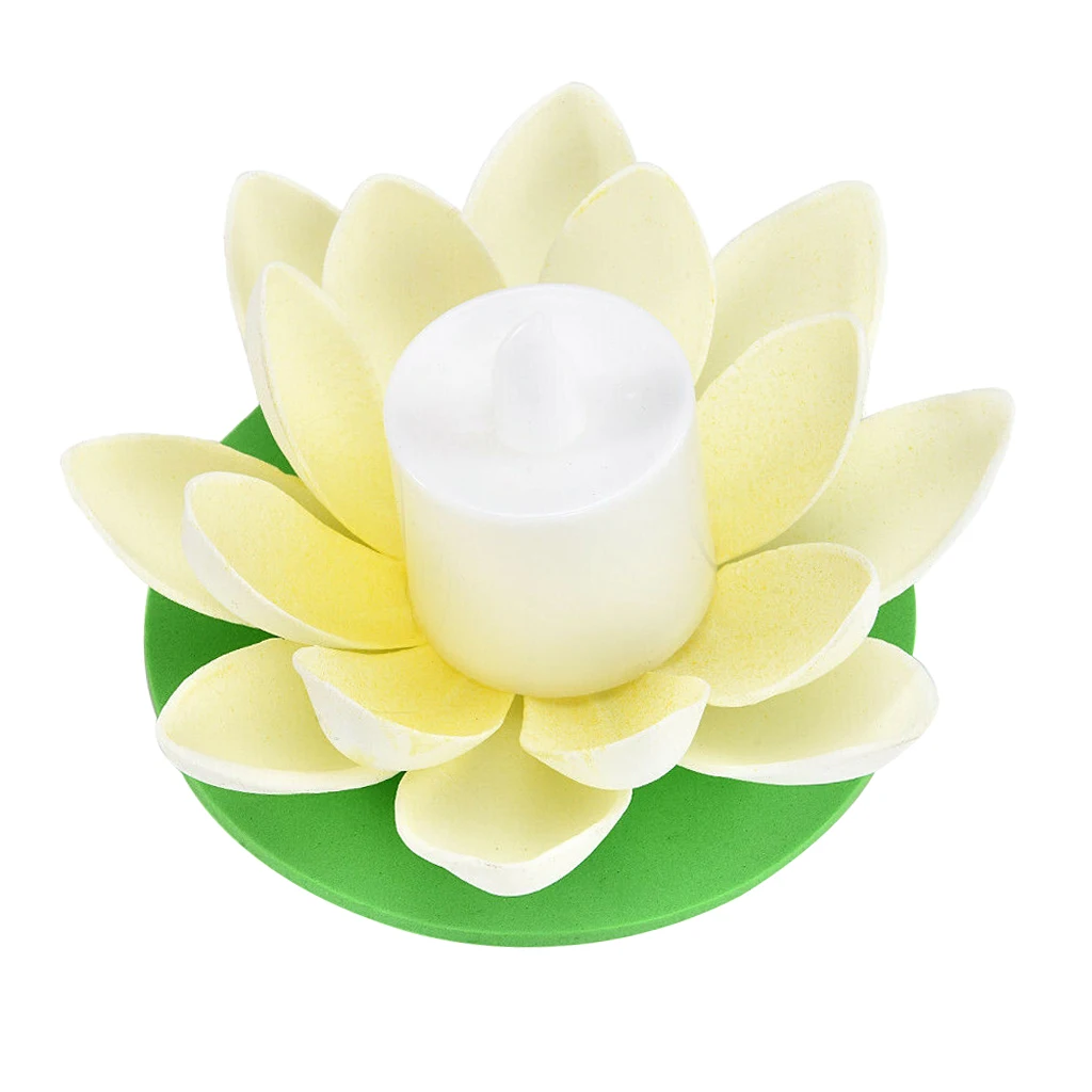 Floating Tealight Candles Lotus Flower Pool Lights Flameless Night Lights