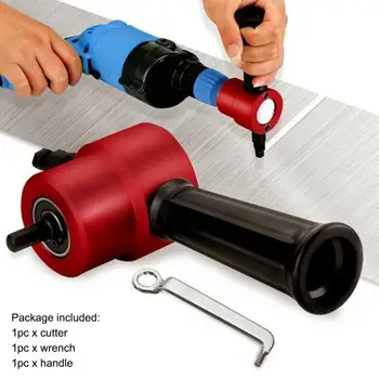 

Metal Cutting Double Head Sheet Nibbler Saw Cutter Tool Drill Attachment Free Cutting Tool Nibbler Sheet Metal Cut