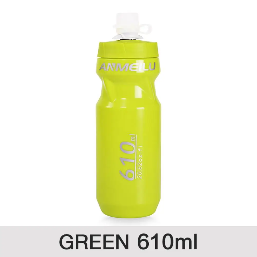 green 610ml 610 мл-710 мл велосипедная мягкая бутылка для воды BPA бесплатно герметичный регулируемый велосипедный велосипед чайник принадлежности для напитков на открытом воздухе спортивная бутылка - Цвет: green 610ml