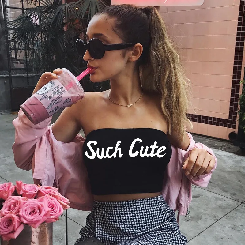 

Suit-dress Letter Printing Tube Top Wrap Chest Ma'am Summer strapless